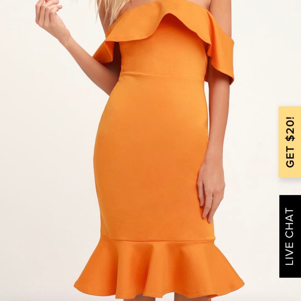 NWT Lulus Off the Shoulder Bodycon Midi Dress